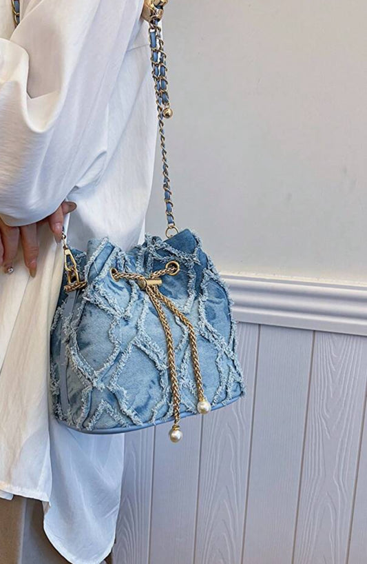 Denim shoulder bag